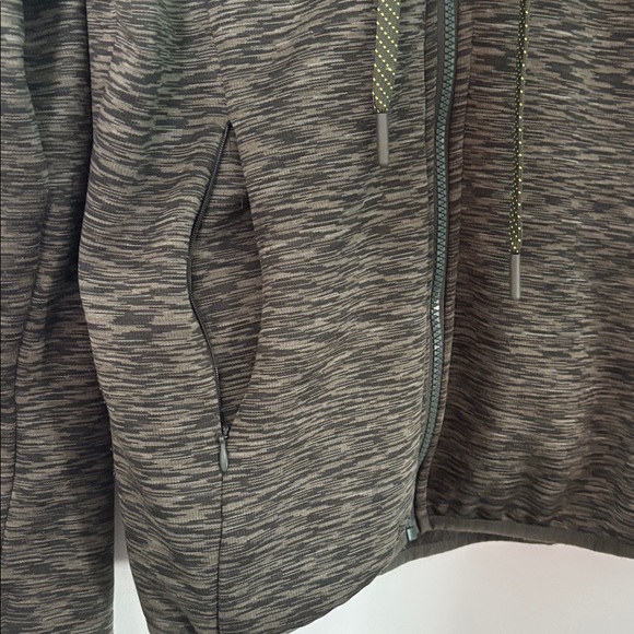 Spyder Active gray/olive hooded fleece Jacket size large L - Picture 3 of 7